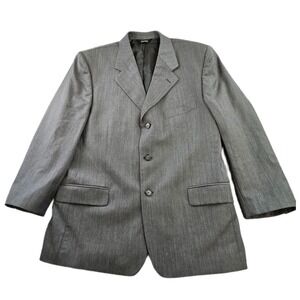 Pavone‎ Blazer Jacket Mens Gray Zignone Super 110's Single-Breasted Notch Lapel
